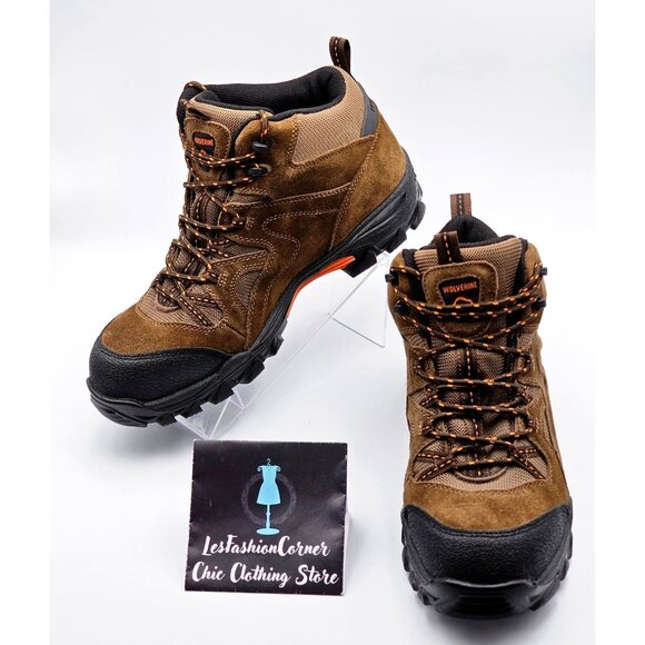 NWOB Wolverine Men's Brown Leather Hiking Waterproof Steel-Toe Boots Sz 12M 387 - Picture 1 of 15